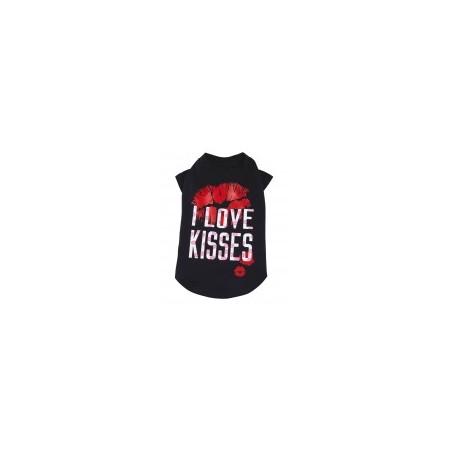 Tee Shirt Rose "I LOVE KISSES  " 