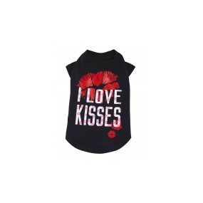 Tee Shirt Rose "I LOVE KISSES  " 