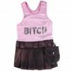 Robe Tee Shirt Rose "BITCH" 