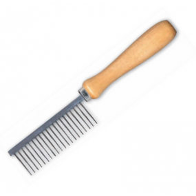 Peigne manche bois large 