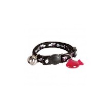 COLLIER CHAT NYLON NOIR ARRETES