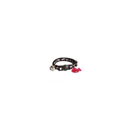 COLLIER CHAT NYLON NOIR ARRETES