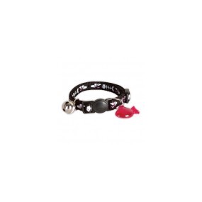 COLLIER CHAT NYLON NOIR ARRETES