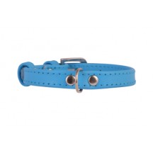 Collier en cuir CollaR Bleu Glamour  9 mm