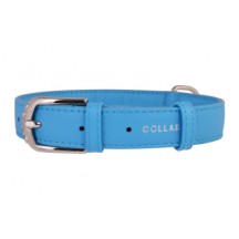 Collier en cuir CollaR Bleu Glamour  35mm