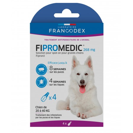 Pipettes Fipromedic Duo 268mg pour grands chiens par 4