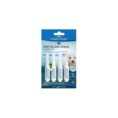 Pipettes anti stress et repulsives chiot /petit chien 