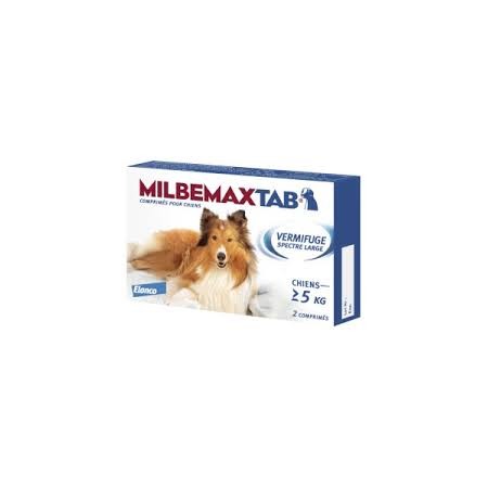 MILBEMAXTAB 1 Comprimés Unique vermifuge pourChiens + 5 KG 