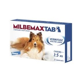 MILBEMAXTAB 1 Comprimés Unique vermifuge pourChiens + 5 KG 