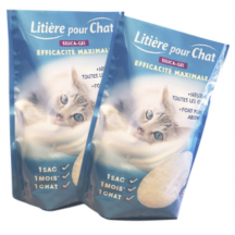 Lot de 2 Litiére Chat Silice Gel Bleu 5L 