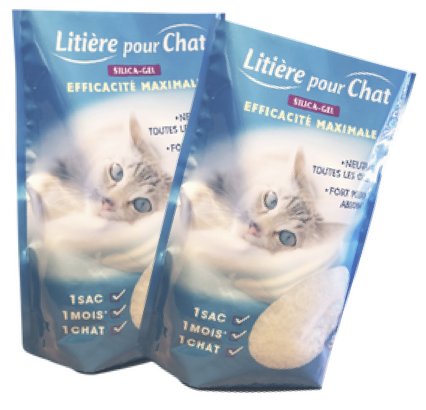 Lot De 2 Litiere Chat Silice Gel Bleu 5l