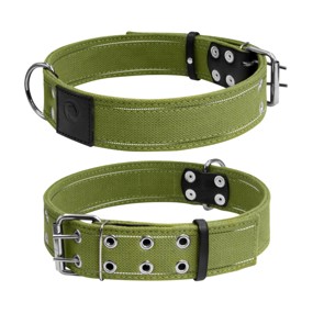 Collier Coton "Collar" Canvas Vert Large 