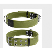 Collier Coton "Collar" Canvas Large Vert 2 epaisseur  