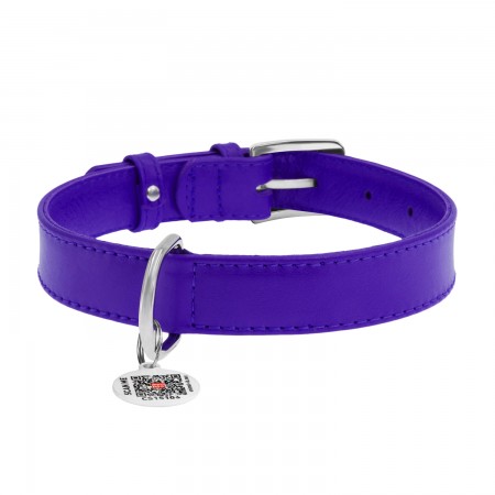 Collier en cuir CollaR  Violet Glamour 25 mm    T5