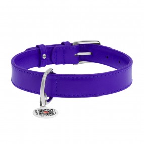 Collier en cuir CollaR  Violet Glamour 25 mm    T5