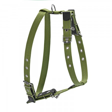 Harnais en coton vert 2cm S CollaR