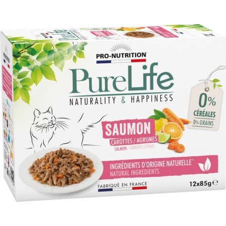 Pâtée pour chat PURE LIFE aux Saumon 12 x 85gr 