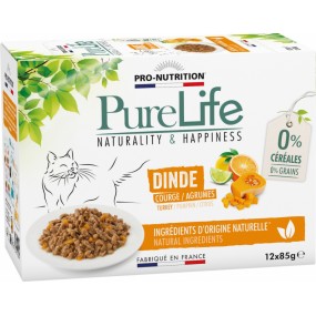 Pâtée pour chat PURE LIFE à la Dinde 12 x 85gr 