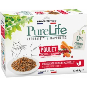 Pâtée pour chat PURE LIFE aux Poulet 12 x 85gr 