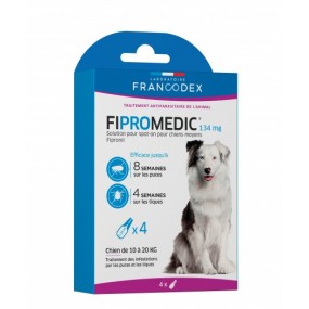 Pipettes Fipromedic Duo 134mg pour chiens moyens x4