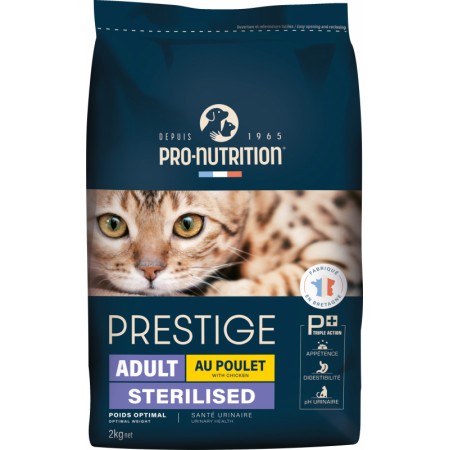 PRESTIGE CHAT ADULT STERILISE AU POULET 2KG 