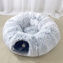 Lit tunnel en peluche confortable pour chat