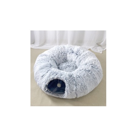 Lit tunnel en peluche confortable pour chat