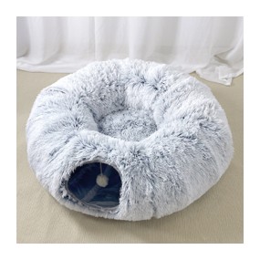 Lit tunnel en peluche confortable pour chat