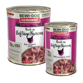 BEWI DOG® - Pâtée Riche en COEUR POULET 800gr
