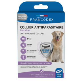Collier Antiparasitaire Icaridine 70 cm noir