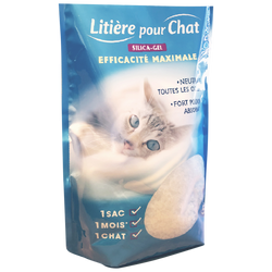 Litiere Chat Silice Gel Bleu 5l